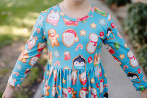 CHRISTMAS COOKIES BLUE DRESS