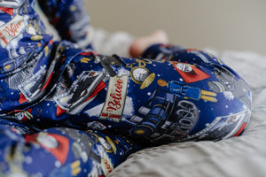 CHRISTMAS TRAIN PAJAMAS - BLUE