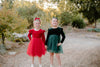 GREEN SPARKLE VELVET & TUTU DRESS