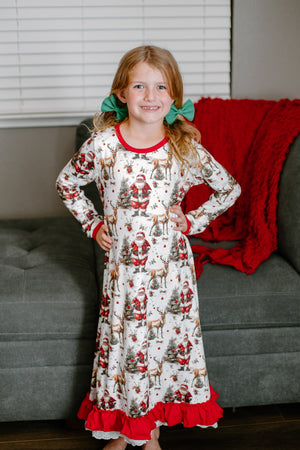 CHRISTMAS SANTA & REINDEER NIGHTGOWN