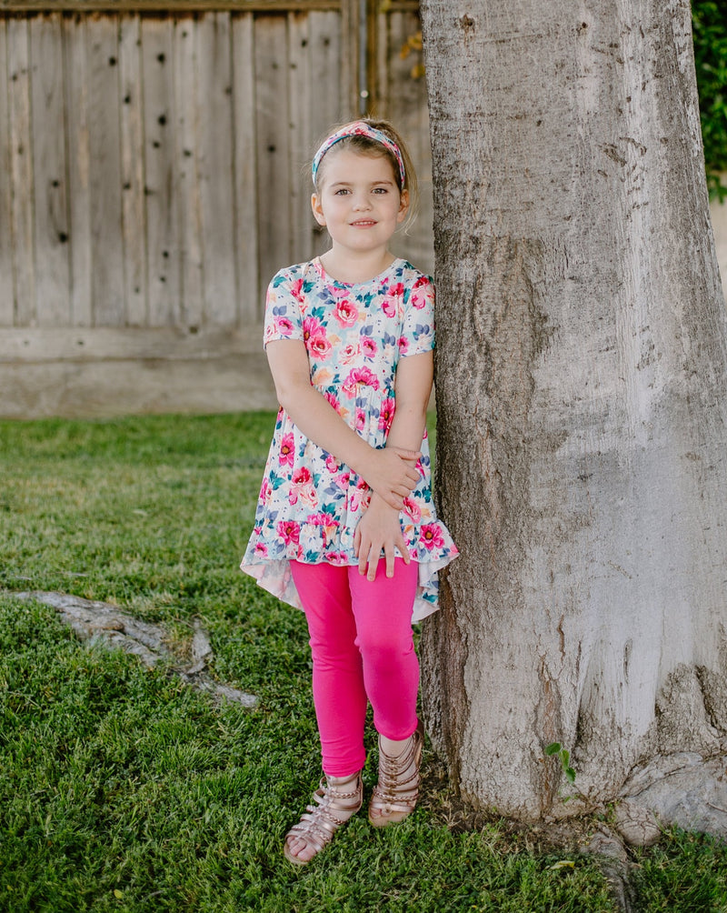 FLORAL HI LO TUNIC TOP & LEGGINGS SET