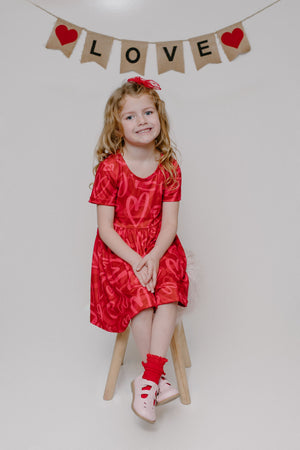 MILLY VALENTINE HEART TWIRL DRESS