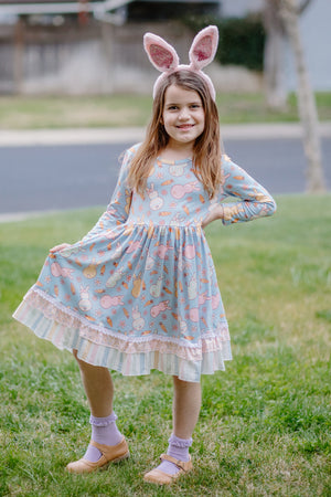 TEAL BUNNY DRESS