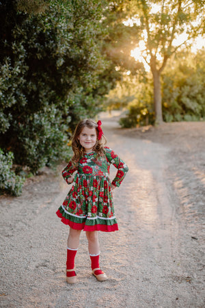 CHRISTMAS FLORAL DRESS