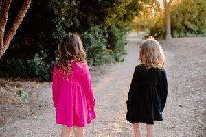 HOT PINK BUTTONED POCKET DRESS