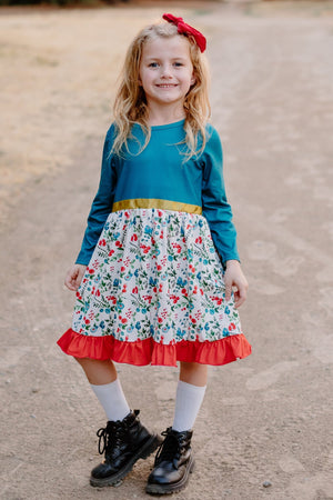 HAZEL CHRISTMAS FLORAL DRESS