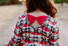 REINDEER PLAID BOW DRESS