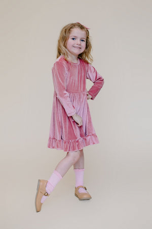 ELIZE RUFFLE DRESS - LIGHT PINK