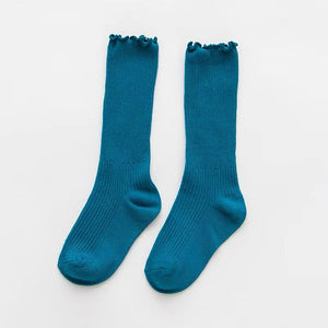 TEAL BLUE RUFFLE SOCKS