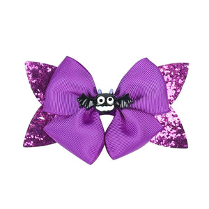 PURPLE BAT HAIRBOW