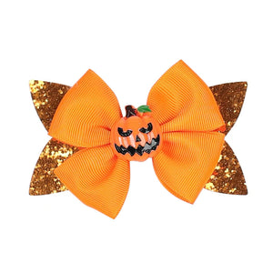 PUMPKIN SPARKLE HAIRBOW