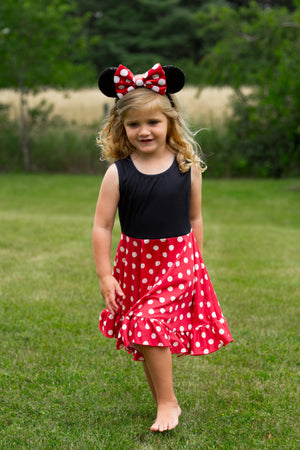 RED POLKA MOUSE TANK DRESS (MOMMY & ME) PRESALE - HC2025