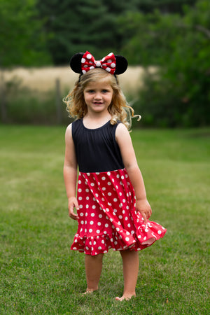 RED POLKA MOUSE TANK DRESS (MOMMY & ME) PRESALE - HC2025