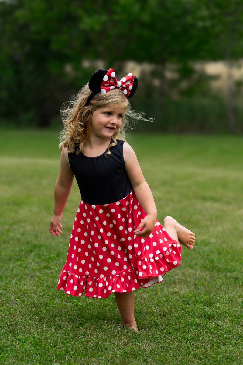 RED POLKA MOUSE TANK DRESS (MOMMY & ME) PRESALE - HC2025