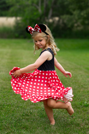 RED POLKA MOUSE TANK DRESS (MOMMY & ME) PRESALE - HC2025