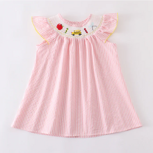 PINK STRIPE BACK TO SCHOOL DRESS