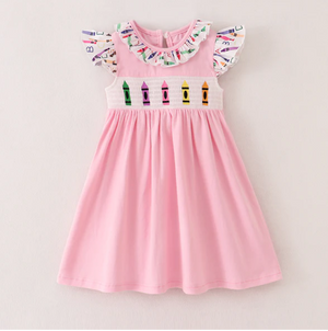 CRAYONS EMBROIDERY DRESS