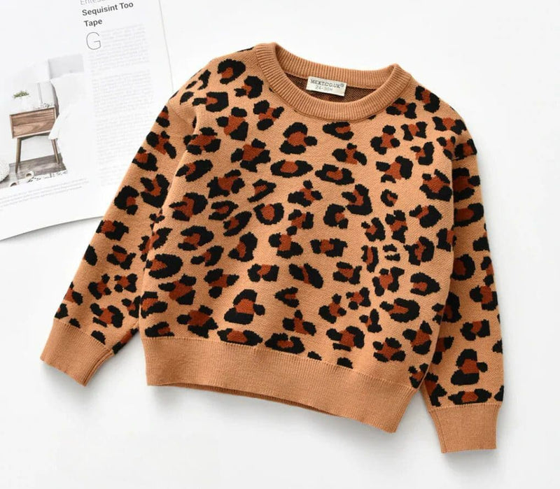 ANIMAL PRINT SWEATER - BROWN