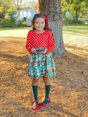 CHRISTMAS COOKIES LONG SLEEVES DRESS