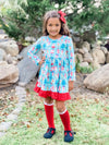 SANTA AND FRIENDS RED RUFFLE DRESS