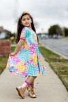 RAINBOW TYE DYE TWIRLY DRESS