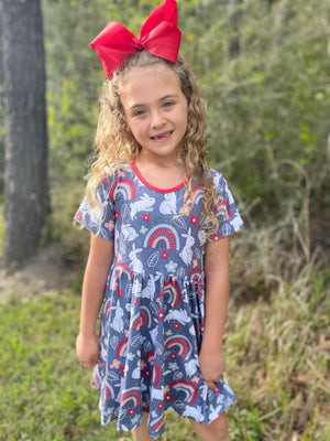 EASTER RAINBOW TWIRL DRESS