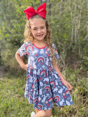 EASTER RAINBOW TWIRL DRESS