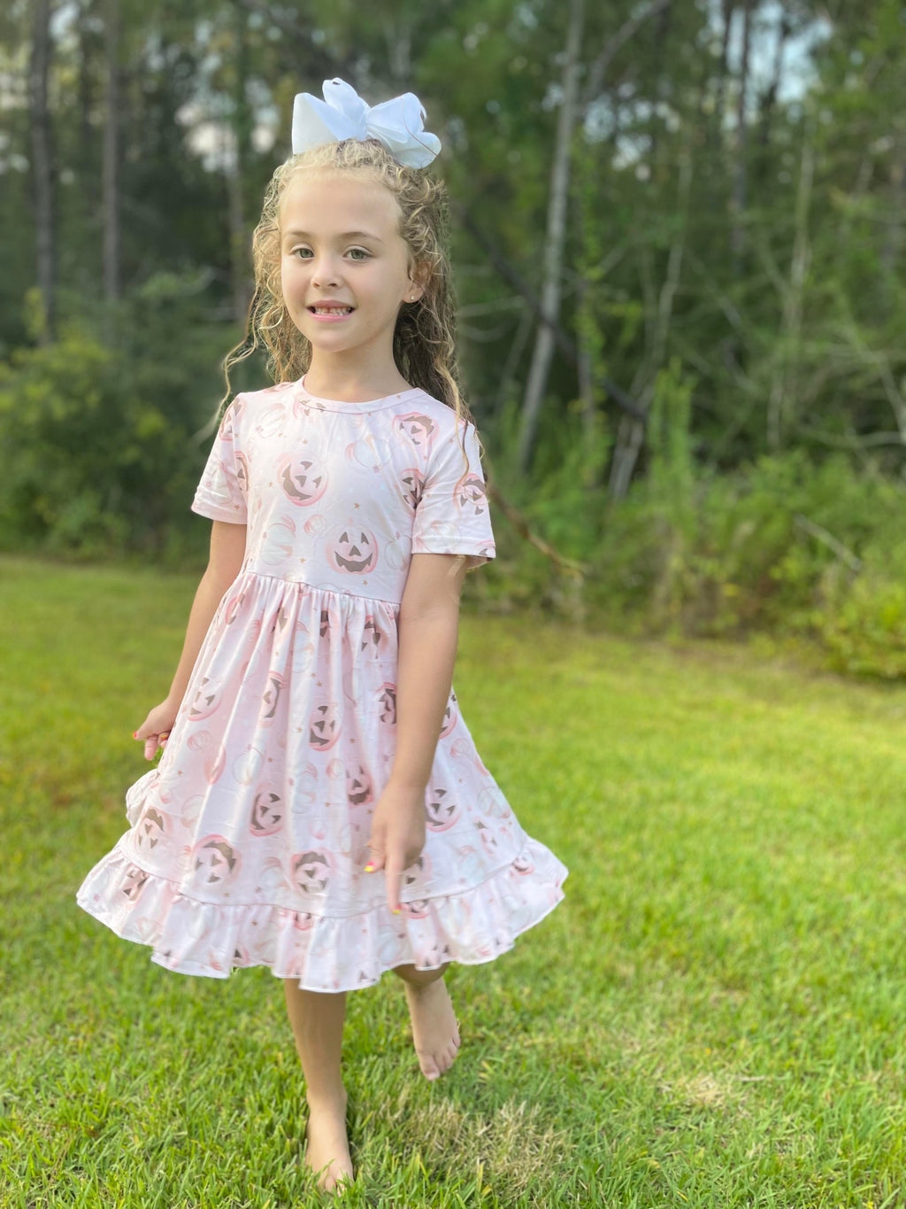 PINK PUMPKIN RUFFLE DRESS