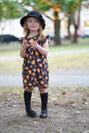 BLACK GINGHAM PUMPKIN PEARL DRESS