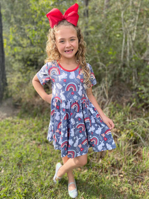 EASTER RAINBOW TWIRL DRESS