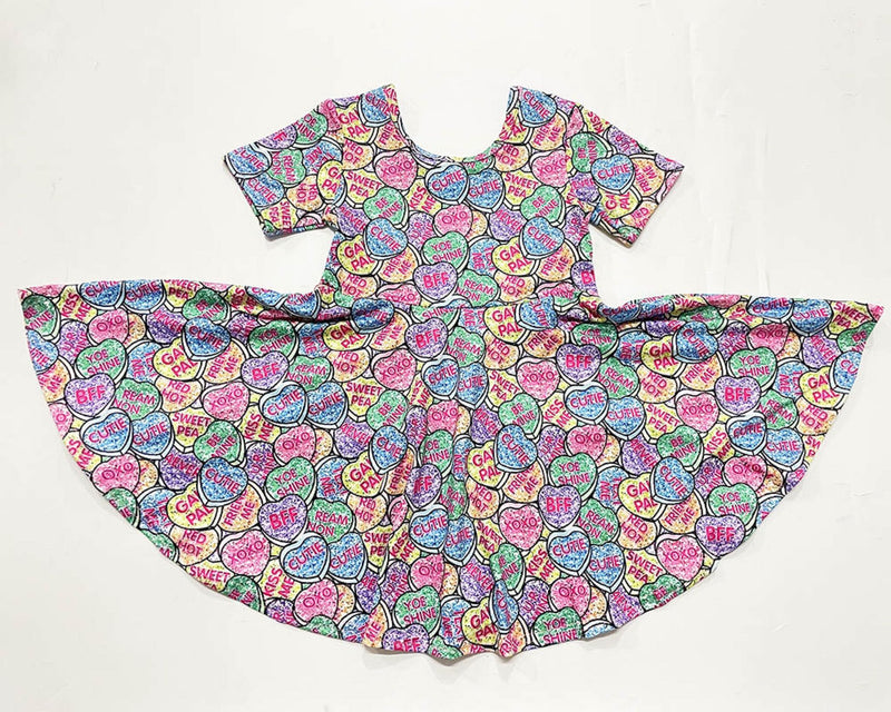 GLITTER CANDY HEART TWIRLY DRESS