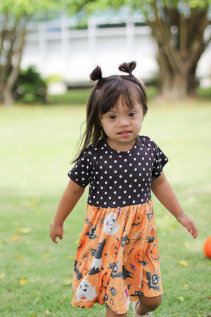 SPOOKY HALLOWEEN CAT TWIRL DRESS