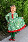 CHRISTMAS SNOW GLOBE RUFFLE DRESS