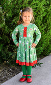 CHRISTMAS SNOW GLOBE RUFFLE DRESS