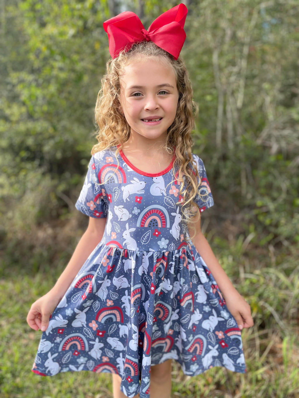 EASTER RAINBOW TWIRL DRESS