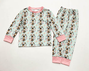 BUNNY MINT AND PINK MILK SILK PJS