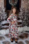 CHRISTMAS FLORAL MAXI DRESS