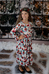 CHRISTMAS FLORAL MAXI DRESS