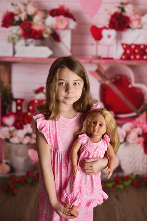 PINK WHITE HEARTS VALENTINE NIGHTGOWN