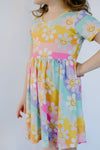 GROOVY SMILEY FACE TWIRL DRESS