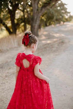 PENELOPE LACE MAXI DRESS- RED