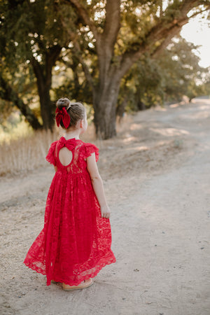 PENELOPE LACE MAXI DRESS- RED