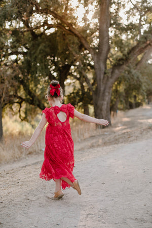 PENELOPE LACE MAXI DRESS- RED