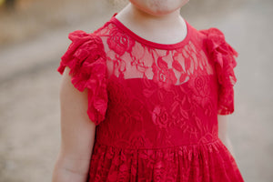 PENELOPE LACE MAXI DRESS- RED