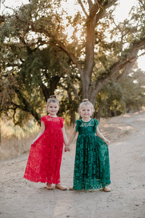 PENELOPE LACE MAXI DRESS- RED