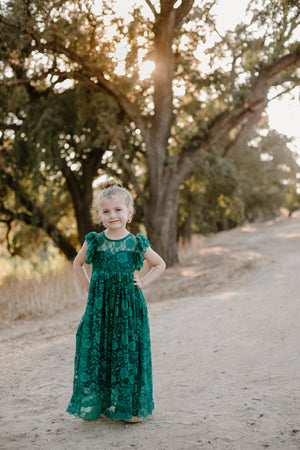 PENELOPE LACE MAXI DRESS- JADE