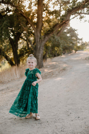 PENELOPE LACE MAXI DRESS- JADE