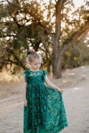 PENELOPE LACE MAXI DRESS- JADE