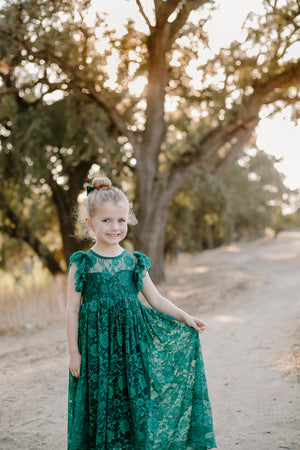 PENELOPE LACE MAXI DRESS- JADE