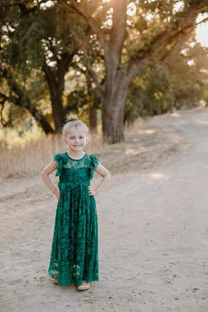 PENELOPE LACE MAXI DRESS- JADE